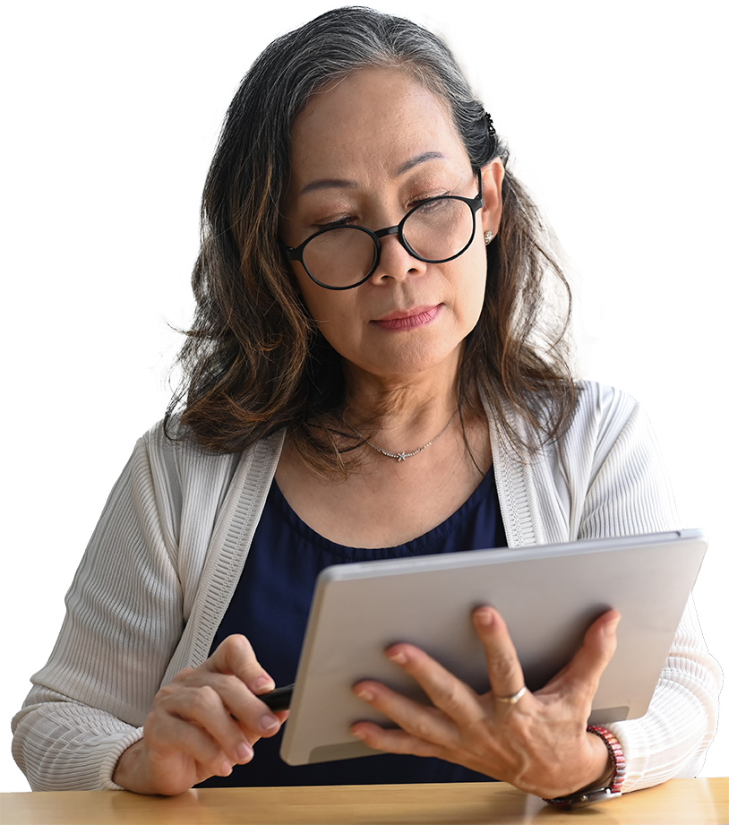 Woman using tablet